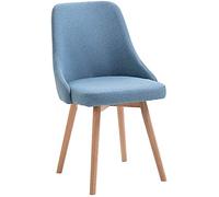 Silla de Comedor Patas de Madera Apoyabrazos Respaldo Mesa Silla Tapizada Silla de Maquillaje Oficina Restaurante Silla de recepción (Color : Blue)