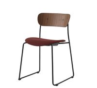 Silla de Comedor Pavilion AV52 con Asiento Tapizado en Negro/Fiord