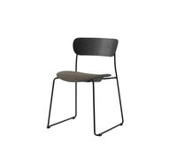 Silla de Comedor Pavilion AV52 con Asiento Tapizado en Negro/fuce