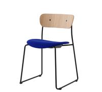 Silla de Comedor Pavilion AV52 con Asiento Tapizado en Negro/Hallingdal