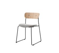 Silla de Comedor Pavilion AV52 con Asiento Tapizado en Negro/Sisu