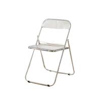 Silla de comedor plegable, taburete de plástico transparente apilable sin brazos para el hogar, sala de estar, eventos, uso interior y exterior