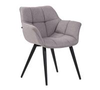 Silla de comedor roseville en tela o polipiel gris 60x64x84 cm