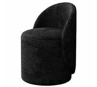 Silla de comedor, silla de maquillaje de terciopelo de cordero sintético para sala de estar y dormitorio, cómodo taburete con respaldo para tocador