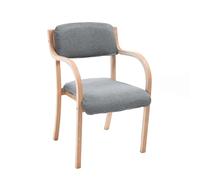 Silla de comedor tapizada con brazos, silla decorativa de madera maciza para cocina, sala de estar y oficina, capacidad máxima de peso de 150 kg, diseño elegante y duradero