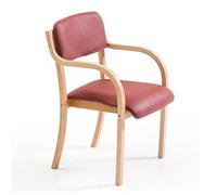 Silla de comedor tapizada con brazos, silla decorativa de madera maciza para cocina, sala de estar y oficina, capacidad máxima de peso de 150 kg, diseño elegante y duradero