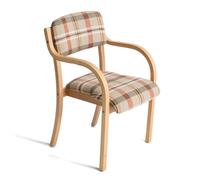 Silla de comedor tapizada con brazos, silla decorativa de madera maciza para cocina, sala de estar y oficina, capacidad máxima de peso de 150 kg, diseño elegante y duradero