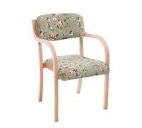 Silla de comedor tapizada con brazos, silla decorativa de madera maciza para cocina, sala de estar y oficina, capacidad máxima de peso de 150 kg, diseño elegante y duradero