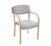 Silla de comedor tapizada con brazos, silla decorativa de madera maciza para cocina, sala de estar y oficina, capacidad máxima de peso de 150 kg, diseño elegante y duradero