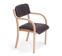 Silla de comedor tapizada con brazos, silla decorativa de madera maciza para cocina, sala de estar y oficina, capacidad máxima de peso de 150 kg, diseño elegante y duradero