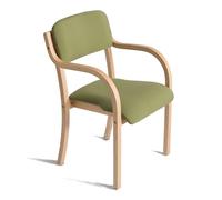 Silla de comedor tapizada con brazos, silla decorativa de madera maciza para cocina, sala de estar y oficina, capacidad máxima de peso de 150 kg, diseño elegante y duradero