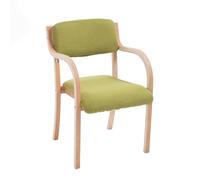 Silla de comedor tapizada con brazos, silla decorativa de madera maciza para cocina, sala de estar y oficina, capacidad máxima de peso de 150 kg, diseño elegante y duradero