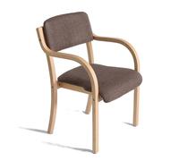 Silla de comedor tapizada con brazos, silla decorativa de madera maciza para cocina, sala de estar y oficina, capacidad máxima de peso de 150 kg, diseño elegante y duradero