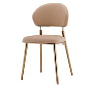 Silla de comedor tapizada con respaldo curvado y patas de metal para cocina y sala de estar