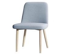 Silla de comedor tapizada de tela con patas de metal estilo madera, silla auxiliar de cocina moderna para sala de estar, elegante diseño de mariposa, acabado de grano de madera original