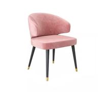 Silla de comedor tapizada de terciopelo de mediados de siglo para cocina, tocador, dormitorio, diseño ergonómico moderno, sillón decorativo para mujer (patas rosas y negras)