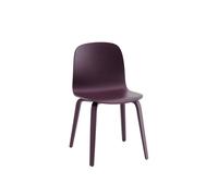 Silla de Comedor Visu con Base de Madera Color Ciruela Oscuro