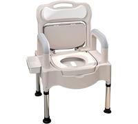 Silla de cómoda, cómoda de noche, inodoro de cabecera ajustable en altura para adultos mayores, inodoros portátiles para uso doméstico, adecuada para personas con discapacidad, ancianos y otros (gris)