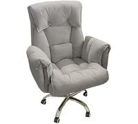 Silla de computadora con soporte lumbar de silla de escritorio de la oficina alta ajustable asiento ejecutivo giratorio con reposabrazos de color gris claro - ideal para el trabajo y la comodidad LWX