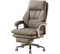 Silla de computadora de cuero Silla de aprendizaje de aprendizaje Silla de juego reclinable silla de estudio de servicio pesado Silla ejecutiva de servicio Heavy Boss, Greya-65 * (106 * 115) CM LWX