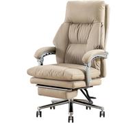 Silla de computadora de cuero Silla de aprendizaje de la silla de aprendizaje silla de juego reclinable silla ejecutiva silla ejecutiva de servicio pesado silla de jefe, greyb-65 * (106 * 115) cm LWX