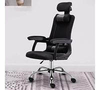 Silla de computadora Silla de oficina en casa Silla de juegos Silla de juegos Respaldo Silla de jefe Asiento giratorio Silla cómoda (Color: látex con reposapiés Negro) interesante