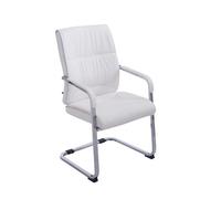 CLP Silla de conferencia Anubis – polipiel, estilo cantiléver con reposabrazos, Blanco