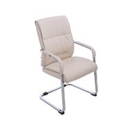 CLP Silla De Conferencia Anu n Polipiel I Silla De Oficina En Estilo Cantiléver, con Reposabrazos & Base Metálica, Color:Crema