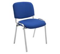 CLP Silla De Conferencia Ken Chrom En Tela I Silla Confidente Apilable I Silla De Oficina Sin Ruedas con Base de Metal I Color:, Color:Azul