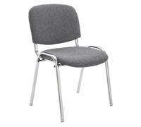 CLP Silla De Conferencia Ken Chrom En Tela I Silla Confidente Apilable I Silla De Oficina Sin Ruedas con Base de Metal I Color:, Color:Gris