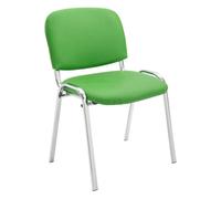 CLP Silla De Conferencia Ken Chrom En Simil Cuero I Silla Confidente Apilable I Silla De Oficina Sin Ruedas con Base de Metal I Color:, Color:Verde Claro