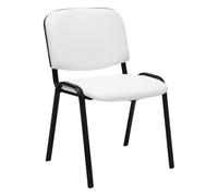 Silla de conferencia ken simil cuero blanco 53x53x83 cm
