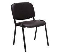 CLP Silla con patas de metal y asiento en Simil cuero Marrón