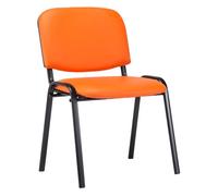 CLP Silla con patas de metal y asiento en Simil cuero Naranja