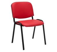 Silla de conferencia ken simil cuero rojo 53x53x83 cm