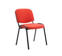 CLP Silla de Visitas Ken en Tela I Silla de Conferencias Apilable I Silla de Reuniones con Capacidad máx. 120 kg I Color:, Color:Rojo