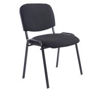 CLP Silla De Conferencia Ken XL En Tela I Silla Confidente Apilable I Silla De Espera con Base De Metal Lacada En Negro I Silla De Reuniones I, Color:Negro