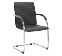 Silla de conferencia tira en polipiel simil cuero negro 60x56x95 cm