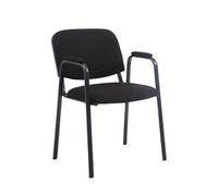 CLP Silla Confidente Ken Pro Tapizada En Tela I Silla De Conferencia con Base De Metal Negro I Silla De Oficina Sin Ruedas I Color:, Color:Negro