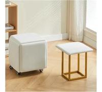 Silla De Cubo Otomano De Anidación 5 En 1 Taburete De Silla De Sofá Apilable, Silla De Aderezo Móvil De Banco Otomano De Banca Cuadrada con Ruedas Giratorias para Sala De Estar