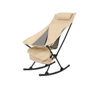 Silla de Descanso al Aire Libre, Portable Folding Heightened Steel Pipe Moon Rocking Chair In Creamywhite and Army Green(Creamywhite)
