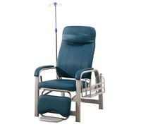 Silla de dibujo de sangre con reposabrazos ajustable y soporte de poste intravenoso para flebotomía y comodidad del paciente en laboratorios médicos