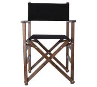 Silla de Director de Madera Nogal con Lona de Color Negra