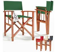 Silla de director madera de eucalipto verde con certificación FSC® Silla de jardín plegable hasta 160 kg