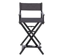 Silla de director plegable de aluminio ligero para artista de maquillaje profesional, silla portátil para salón de belleza, color negro