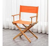 Silla de director plegable para artistas de maquillaje, taburete portátil de madera, altura ajustable, elegante color naranja, ideal para profesionales de belleza y artistas de maquillaje (tamaño: 44