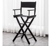 Silla de director plegable para artistas de maquillaje, taburete portátil de madera de 76.2 cm de altura, silla profesional Beau, ligera y elegante, color negro, perfecta para artistas y eventos