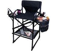 Silla de director plegable portátil, marco de aluminio ligero, reposacabezas y reposapiés ajustables, ideal para camping, césped, juegos de películas (color B)