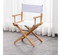 Silla de director plegable, taburete de maquillaje de lona ligera para salón y uso al aire libre, silla de peluquero de madera de 24 pulgadas de alto