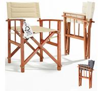Silla de director Premium Cream Madera de eucalipto certificada FSC® Tapizada hasta 160 kg